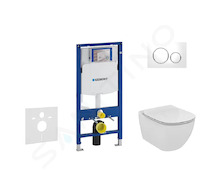 Geberit Duofix - Set předstěnové instalace, klozetu a sedátka Ideal Standard Tesi, tlačítka Sigma20, Aquablade, SoftClose, bílá