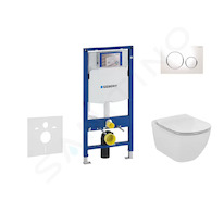 Geberit Duofix - Set předstěnové instalace, klozetu a sedátka Ideal Standard Tesi, tlačítka Sigma20, bílá/chrom 111.300.00.5 NF4