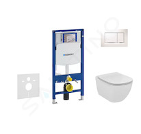 Geberit Duofix - Set předstěnové instalace, klozetu a sedátka Ideal Standard Tesi, tlačítka Sigma30, bílá/chrom 111.300.00.5 NF5