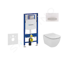 Geberit Duofix - Set předstěnové instalace, klozetu a sedátka Ideal Standard Tesi, tlačítka Sigma50, Aquablade, SoftClose, alpsk