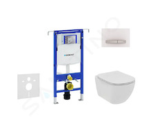 Geberit Duofix - Set předstěnové instalace, klozetu a sedátka Ideal Standard Tesi, tlačítka Sigma50, Rimless, SoftClose, alpská 