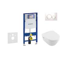 Geberit Duofix - Set předstěnové instalace, klozetu a sedátka Villeroy & Boch, tlačítka Sigma20, DirectFlush, SoftClose, Ceramic