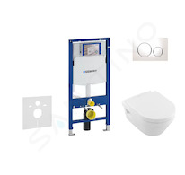 Geberit Duofix - Set předstěnové instalace, klozetu a sedátka Villeroy & Boch, tlačítka Sigma20, DirectFlush, SoftClose, Ceramic
