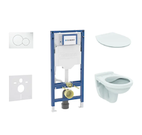 Geberit Duofix - Set předstěnové instalace, klozetu Alpha a sedátka softclose, tlačítko Sigma01, alpská bílá SANI11CD3100