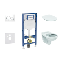 Geberit Duofix - Set předstěnové instalace, klozetu Alpha a sedátka softclose, tlačítko Sigma20, bílá/chrom SANI11CD3103