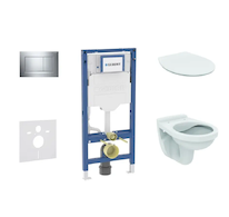 Geberit Duofix - Set předstěnové instalace, klozetu Alpha a sedátka softclose, tlačítko Sigma20, chrom SANI11CD1105