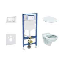 Geberit Duofix - Set předstěnové instalace, klozetu Alpha a sedátka softclose, tlačítko Sigma30, bílá/chrom SANI11CD3104