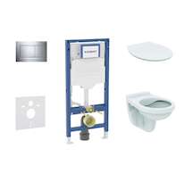 Geberit Duofix - Set předstěnové instalace, klozetu Alpha a sedátka softclose, tlačítko Sigma30, chrom SANI11CD1105
