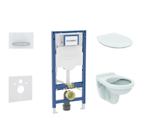 Geberit Duofix - Set předstěnové instalace, klozetu Alpha a sedátka softclose, tlačítko Sigma50, alpská bílá SANI11CD3107