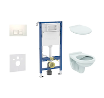 Geberit Duofix - Set předstěnové instalace, klozetu Alpha a sedátka, tlačítko Delta35, alpská bílá SANI11CD3143