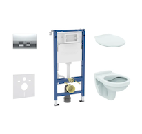 Geberit Duofix - Set předstěnové instalace, klozetu Alpha a sedátka, tlačítko Delta35, lesklý chrom SANI11CD1144