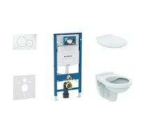 Geberit Duofix - Set předstěnové instalace, klozetu Alpha a sedátka, tlačítko Sigma01, alpská bílá SANI11CD3124
