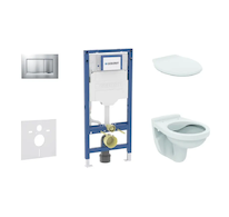 Geberit Duofix - Set předstěnové instalace, klozetu Alpha a sedátka, tlačítko Sigma20, chrom mat/chrom SANI11CD2130