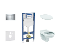 Geberit Duofix - Set předstěnové instalace, klozetu Alpha a sedátka, tlačítko Sigma20, chrom SANI11CD1129