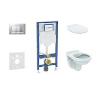Geberit Duofix - Set předstěnové instalace, klozetu Alpha a sedátka, tlačítko Sigma30, chrom mat/chrom SANI11CD2130
