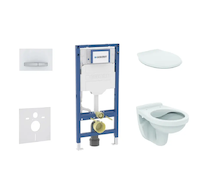Geberit Duofix - Set předstěnové instalace, klozetu Alpha a sedátka, tlačítko Sigma50, alpská bílá SANI11CD3131