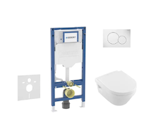 Geberit Duofix - Set předstěnové instalace, klozetu Architectura a sedátka softclose, tlačítko Sigma01, alpská bílá SANI11CK3100