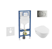 Geberit Duofix - Set předstěnové instalace, klozetu Architectura a sedátka softclose, tlačítko Sigma01, lesklý chrom SANI11CK110