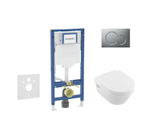 Geberit Duofix - Set předstěnové instalace, klozetu Architectura a sedátka softclose, tlačítko Sigma01, matný chrom SANI11CK2102