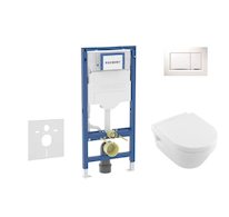 Geberit Duofix - Set předstěnové instalace, klozetu Architectura a sedátka softclose, tlačítko Sigma20, bílá/chrom SANI11CK3104