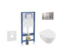 Geberit Duofix - Set předstěnové instalace, klozetu Architectura a sedátka softclose, tlačítko Sigma30, matný chrom/chrom SANI11
