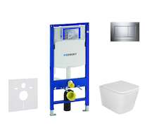 Geberit Duofix - Set předstěnové instalace, klozetu Arkas a sedátka softclose, tlačítko Sigma30, chrom SANI11CA1112