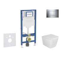 Geberit Duofix - Set předstěnové instalace, klozetu Arkas a sedátka softclose, tlačítko Sigma30, chrom SANI11CA1112B
