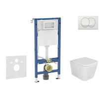 Geberit Duofix - Set předstěnové instalace, klozetu Arkas I a sedátka softclose, tlačítko Delta, bílá SANI11CA3158B
