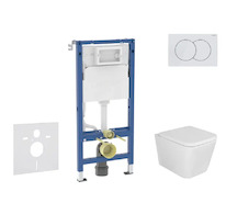 Geberit Duofix - Set předstěnové instalace, klozetu Arkas I a sedátka softclose, tlačítko Delta01, alpská bílá SANI11CA3157B