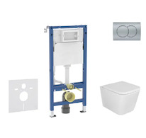Geberit Duofix - Set předstěnové instalace, klozetu Arkas I a sedátka softclose, tlačítko Delta01, matný chrom SANI11CA1139B