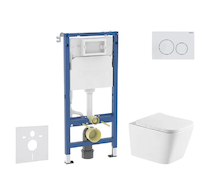Geberit Duofix - Set předstěnové instalace, klozetu Arkas I a sedátka softclose, tlačítko Delta20, alpská bílá SANI11CA31148