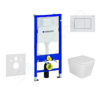 Geberit Duofix - Set předstěnové instalace, klozetu Arkas I a sedátka softclose, tlačítko Delta30, alpská bílá SANI11CA3161