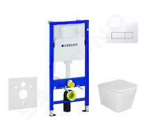 Geberit Duofix - Set předstěnové instalace, klozetu Arkas I a sedátka softclose, tlačítko Delta50, alpská bílá SANI11CA3159