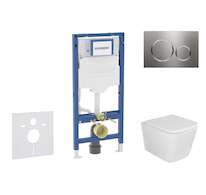 Geberit Duofix - Set předstěnové instalace, klozetu Arkas I a sedátka softclose, tlačítko Sigma20, nerez SANI11CA6105B