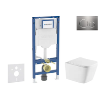 Geberit Duofix - Set předstěnové instalace, klozetu Arkas I a sedátka softclose, tlačítko Sigma20, nerez SANI11CA6174