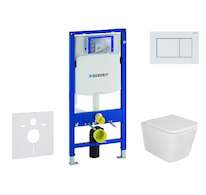 Geberit Duofix - Set předstěnové instalace, klozetu Arkas I a sedátka softclose, tlačítko Sigma30, bílá/bílá mat SANI11CA3156