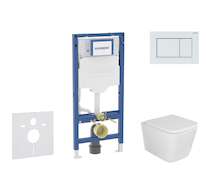 Geberit Duofix - Set předstěnové instalace, klozetu Arkas I a sedátka softclose, tlačítko Sigma30, bílá/bílá mat SANI11CA3156B