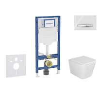 Geberit Duofix - Set předstěnové instalace, klozetu Arkas I a sedátka softclose, tlačítko Sigma50, chrom/alpská bílá SANI11CA315