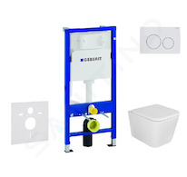 Geberit Duofix - Set předstěnové instalace, klozetu Arkas I sedátka softclose, tlačítko Delta20, alpská bílá SANI11CA3160