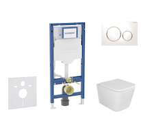 Geberit Duofix - Set předstěnové instalace, klozetu Arkas I sedátka softclose, tlačítko Sigma20, bílá/pozlacená SANI11CA3154B