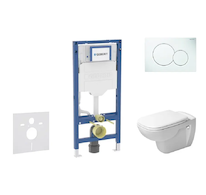 Geberit Duofix - Set předstěnové instalace, klozetu D-Code a sedátka softclose, tlačítko Sigma01, alpská bílá SANI11CP3100