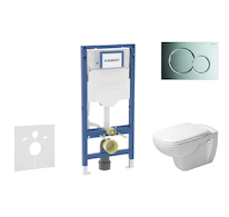 Geberit Duofix - Set předstěnové instalace, klozetu D-Code a sedátka softclose, tlačítko Sigma01, lesklý chrom SANI11CP1101