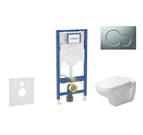 Geberit Duofix - Set předstěnové instalace, klozetu D-Code a sedátka softclose, tlačítko Sigma01, matný chrom SANI11CP2102