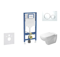 Geberit Duofix - Set předstěnové instalace, klozetu D-Code a sedátka softclose, tlačítko Sigma20, bílá/lesklý chrom SANI11CP3103