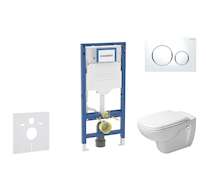 Geberit Duofix - Set předstěnové instalace, klozetu D-Code a sedátka softclose, tlačítko Sigma20, bílá/lesklý chrom SANI11CP3103