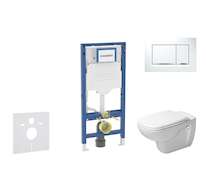 Geberit Duofix - Set předstěnové instalace, klozetu D-Code a sedátka softclose, tlačítko Sigma30, bílá/lesklý chrom SANI11CP3104