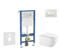 Geberit Duofix - Set předstěnové instalace, klozetu Gaia a sedátka softclose, tlačítko Delta, bílá SANI11CA3143B