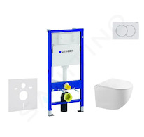 Geberit Duofix - Set předstěnové instalace, klozetu Gaia a sedátka softclose, tlačítko Delta01, alpská bílá SANI11CA3120