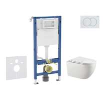 Geberit Duofix - Set předstěnové instalace, klozetu Gaia a sedátka softclose, tlačítko Delta01, alpská bílá SANI11CA3124B
