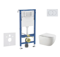 Geberit Duofix - Set předstěnové instalace, klozetu Gaia a sedátka softclose, tlačítko Delta01, alpská bílá SANI11CA3124B